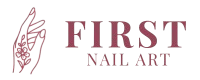 Logo menu utama first nail art, logo dengan nama studio